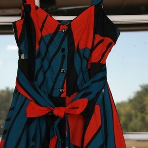 Anthropologie Blue/Red Dress